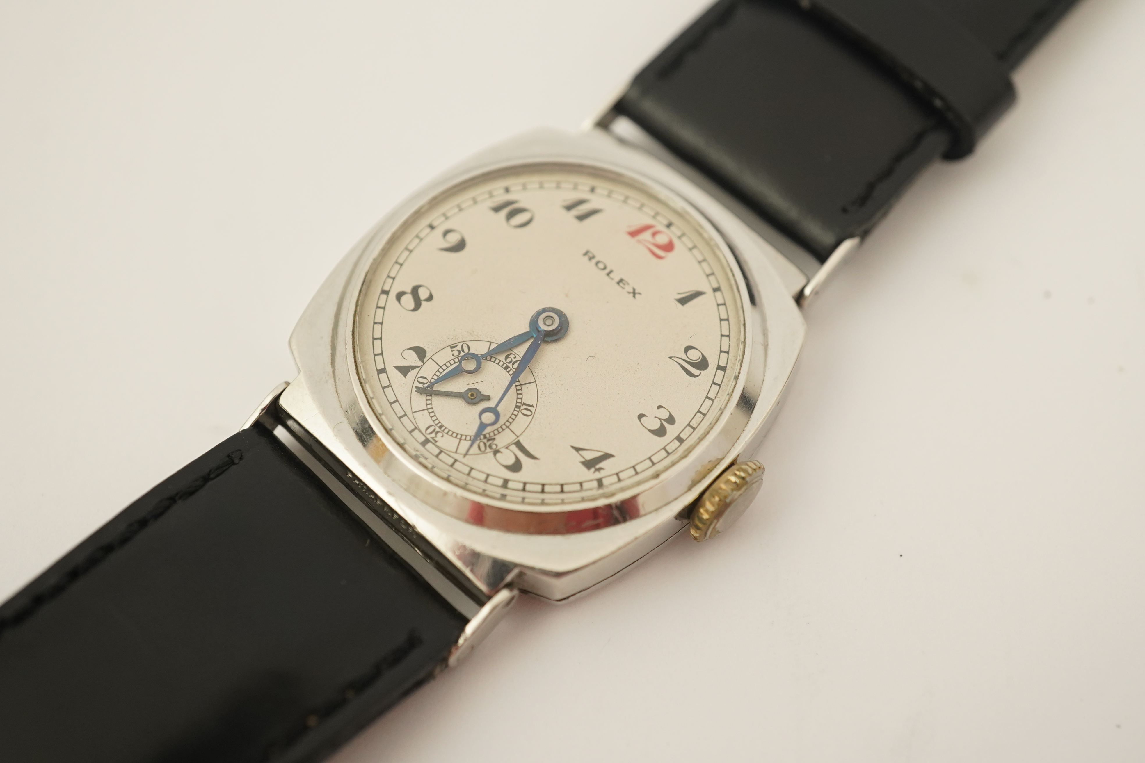 A gentleman's rare 1940's? platinum Rolex manual wind wrist watch